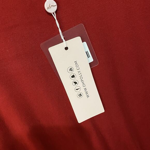 Oh Polly Jumpsuit Womens Sz 10‎ Red Plunge Back Wide Leg Stretch Sexy Party NWT - Picture 5 of 11